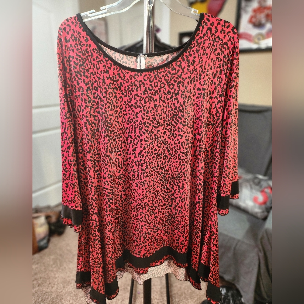 Seven Karet, Red Black Animal Print, 3X - Picture 12 of 12